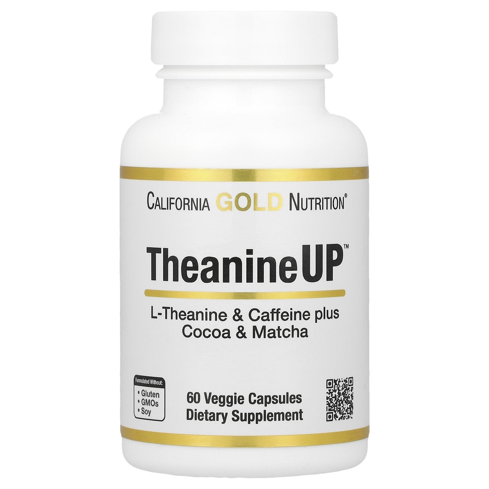 TheanineUP™, L-Theanine & Caffeine Plus Cocoa, and Matcha, 60 Veggie Capsules
