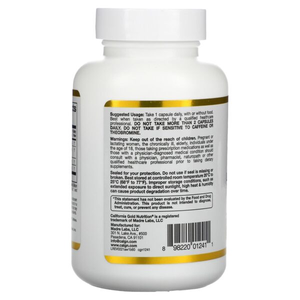 TheanineUP™, L-Theanine & Caffeine Plus Cocoa, and Matcha, 60 Veggie Capsules – Image 3