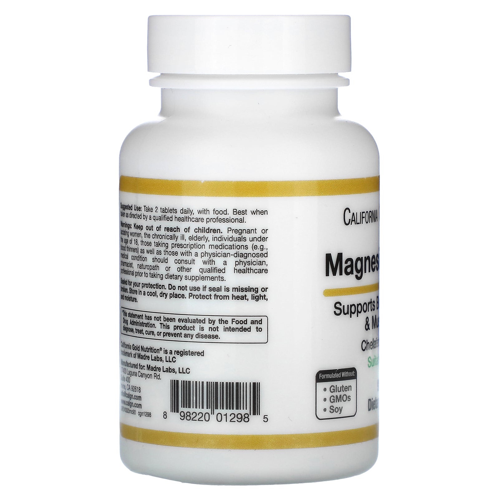 Magnesium Chelate with Calcium, 90 Tablets – Image 3